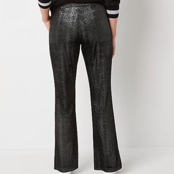 Juicy By Juicy Couture Womens Mid Rise Wide Leg Pull-On Pants Color Liquorice - Picture 2 of 5